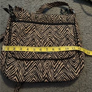 Vera Bradley Tan and Black Crossbody Bag with Geometric Pattern